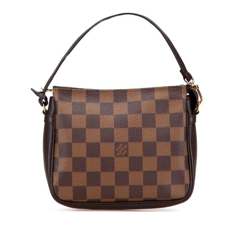 Louis Vuitton Damier Trousse Makeup Mini Shoulder Bag Pouch N51982 Brown PVC