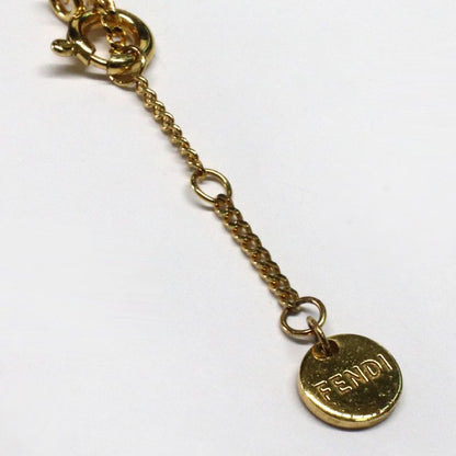 Fendi O-rock Necklace 8ah321 Gold Hardware Rhinestone Ladies Accessorie