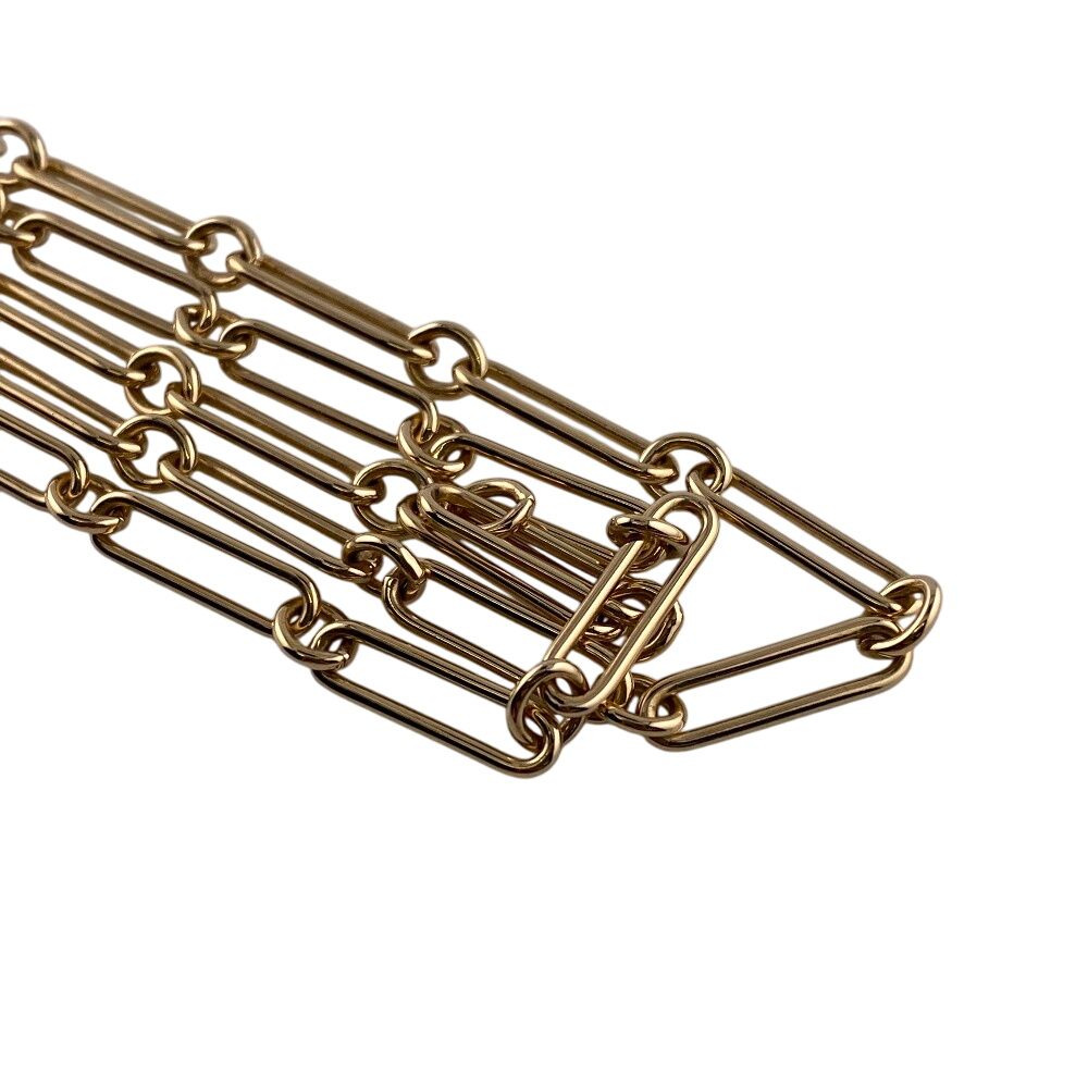 Hermeshermes Cavalier Necklace Brand Chain Jewelry Brown Ladies