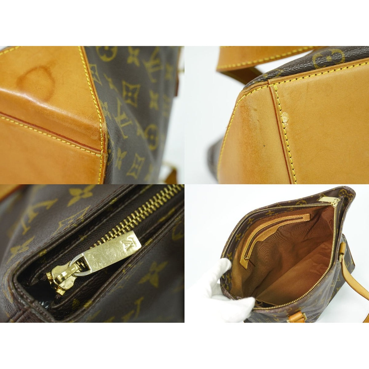 Louis Vuitton LV Cabas Piano Monogram Tote Shoulder Bag Brown — view 7