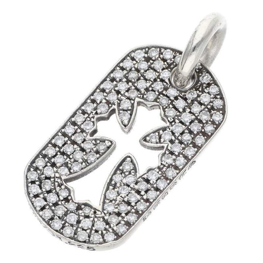 Chrome Hearts D Tag Sml CO Crs P D Cutout Cross Dog Tag Aftermarket Pave