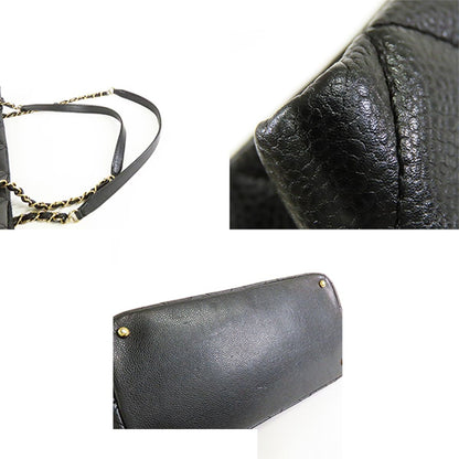 Chanel Chain Tote Black Gold Caviar Leather Quilted Stitch Shoulder Bag — view 7