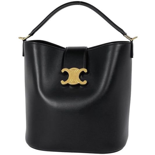 Celine Bucket Louis e 2-Way Triomphe Handbag Leather Black