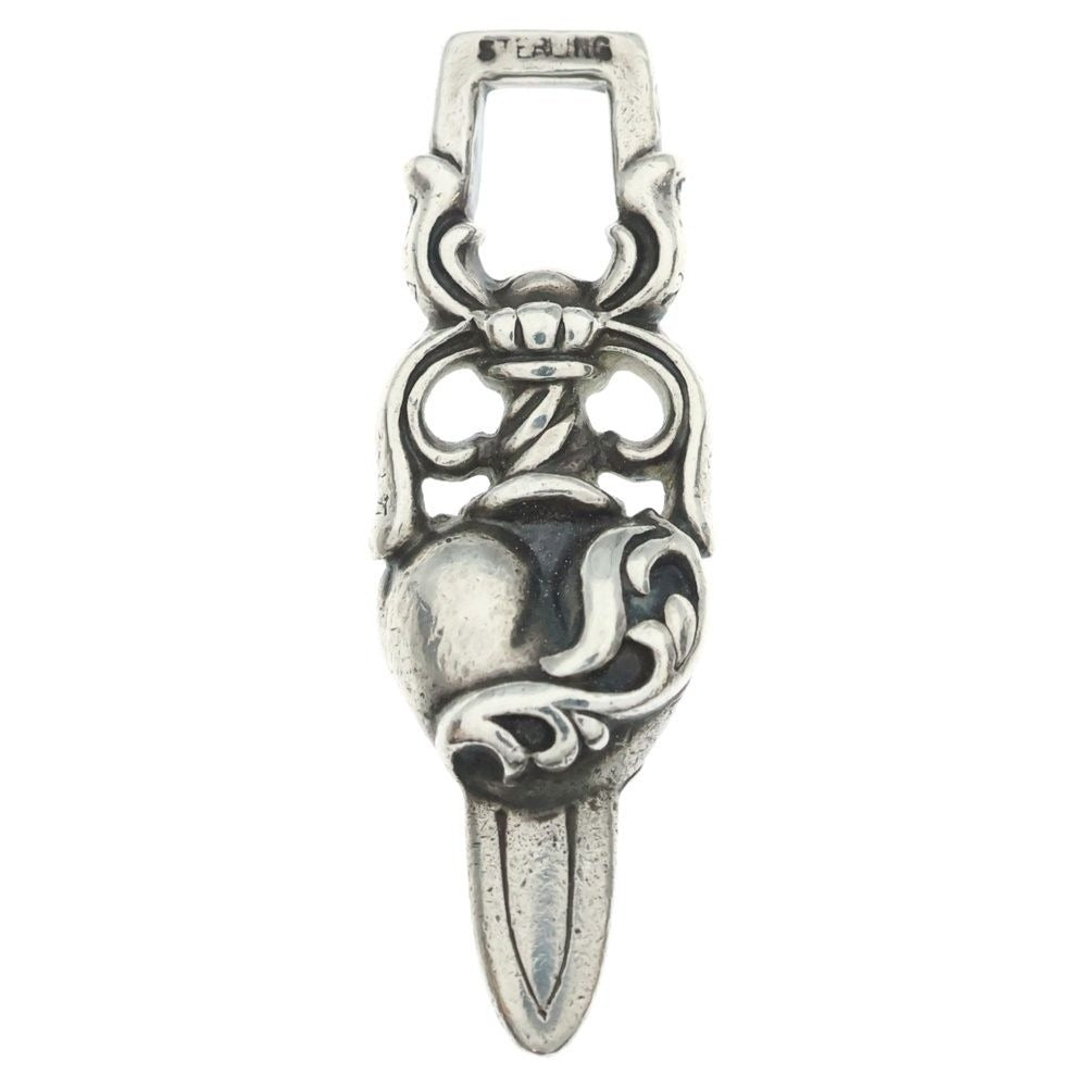 Chrome Hearts Dagger Heart Pendant Top Silver