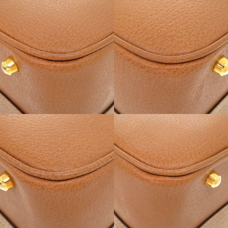 Gucci Bamboo 013 122 2491 Leather Brown 2WAY Vanity Bag Brown 0277 Gucci