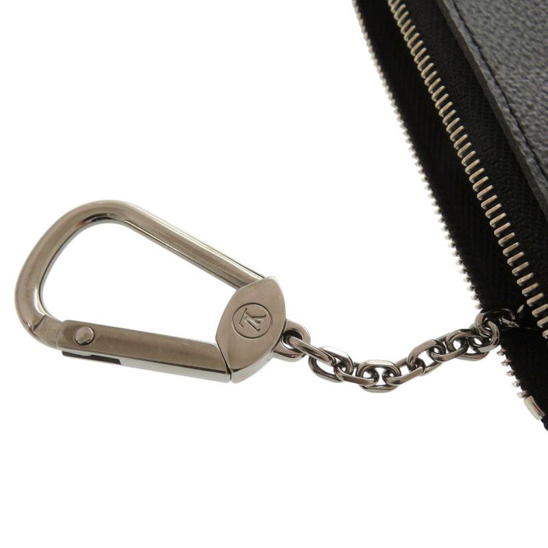 Louis Vuitton Pochette Cles Damier Graphite N60155 Black Coin Case LV 1091