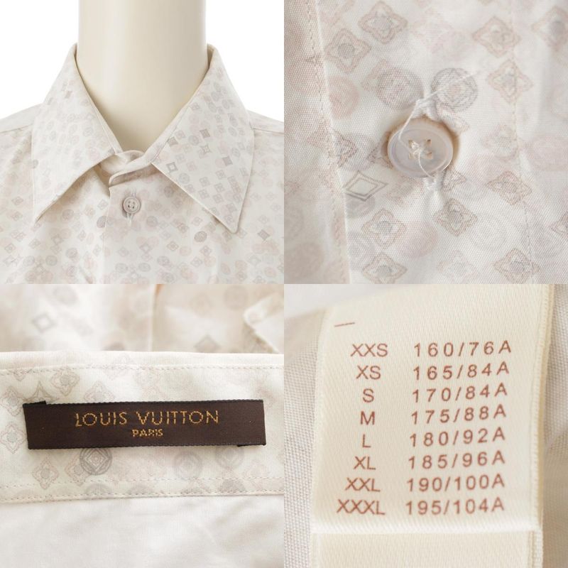 Louis Vuitton Monogram L/S Shirt Blouse Top White XS