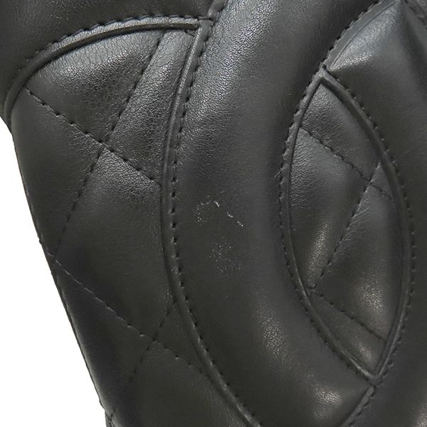 Chanel Tote Bag Cambon Line Medium Leather Enamel Black Silver Hardware Black