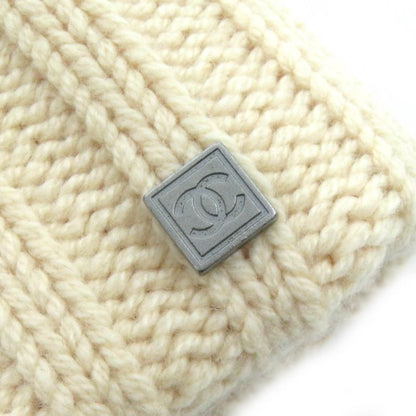 CHANEL Sports 100% Cashmere Coco Mark Plate Knit Hat Knit Cap