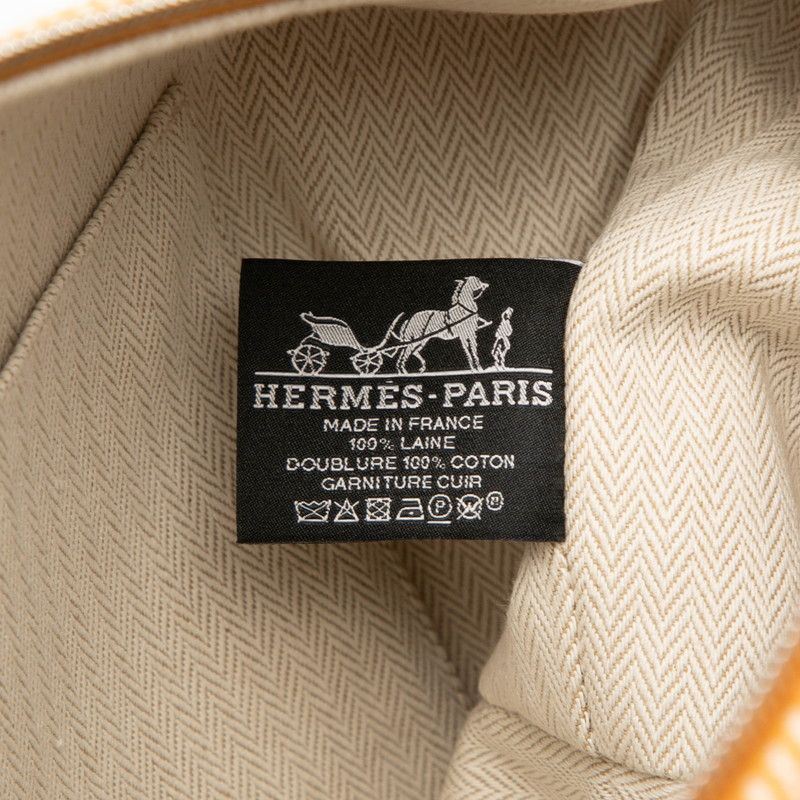 Hermes Brid A Black Au Carré GM Fauve Silver Hardware Canvas Women Hermes