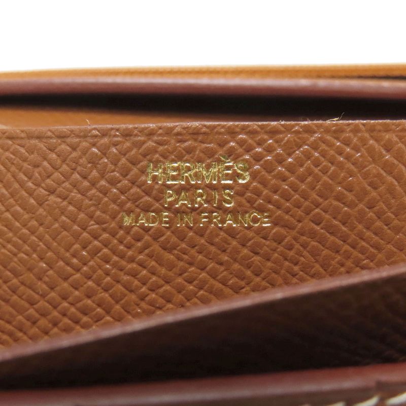 Hermes Bearn Classic Gold Hardware Long Wallet With Coin Purse Courchevel Women