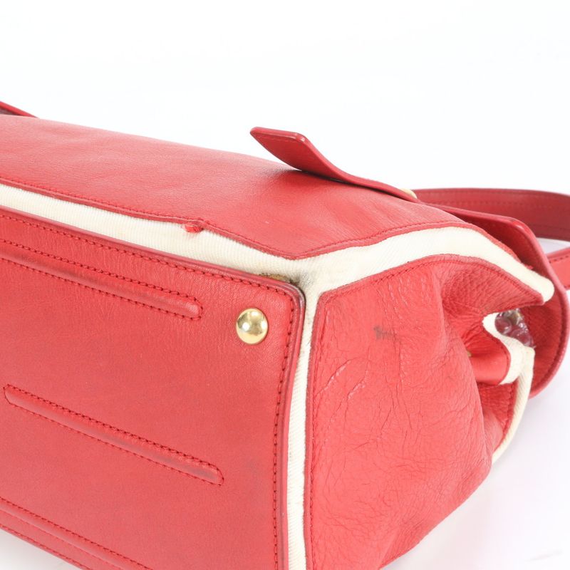 YSL Yves Saint Laurent Muse To Leather Tote Bag Shoulder Hand Gold Hardware