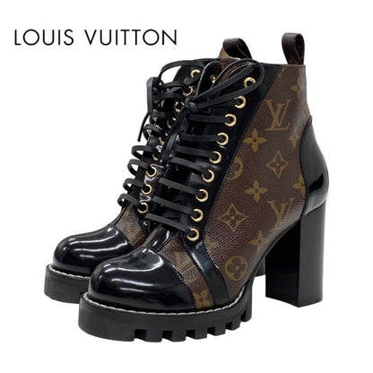 Louis Vuitton Star Trail Line Monogram Short Boots Ankle Lace Up Leather