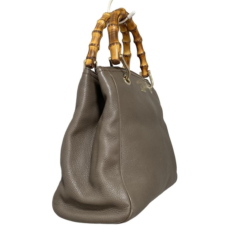 Gucci Bamboo Shopper Tote Bag 336032 Dark Brown Leather