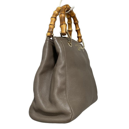 Gucci Bamboo Shopper Tote Bag 336032 Dark Brown Leather