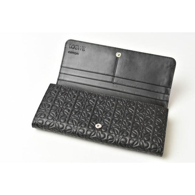 Loewe Wallet Long Anagram Calfskin Black — view 7