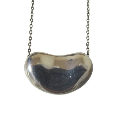 Tiffany & Co Elsa Peretti Large Bean Necklace Pendant Silver