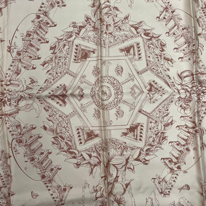 Hermes Scarf Carre 90 Silk Au Pays de Cocagne in Paradise Brown — view 7