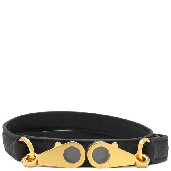 Hermes Shoulder Strap Shoulder Strap Togo Black Gold Hardware Black [storage Bag