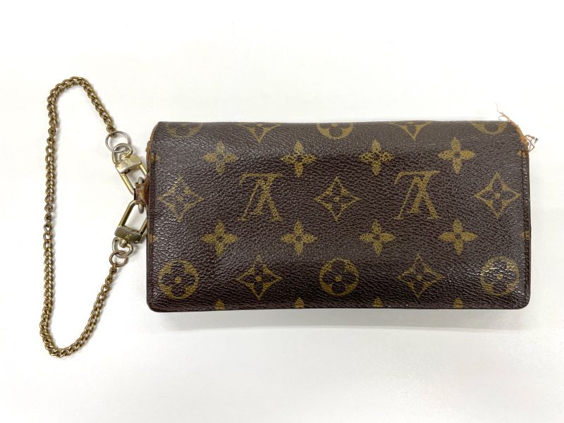 Louis Vuitton Monogram Portefeuille Accordion Long Chain Wallet M58008 Brown