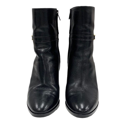 Celine Boots Short Boots Shoes Leather Black Gold Triomphe