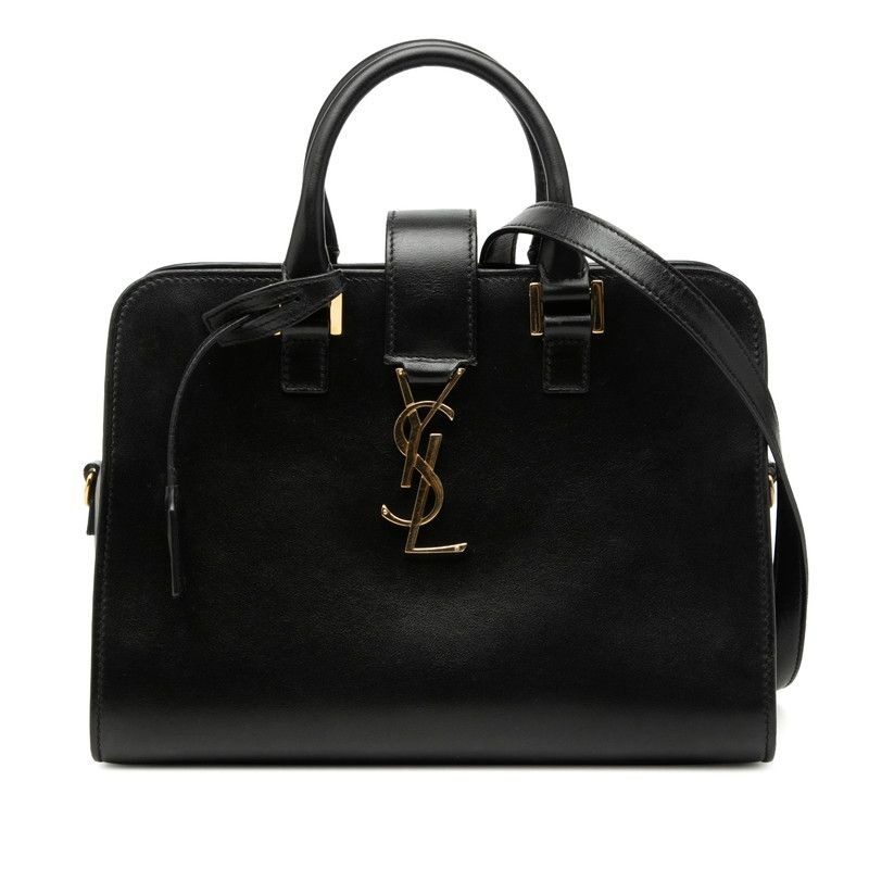Saint Laurent Baby Cabas 2-Way Shoulder Bag Black Leather