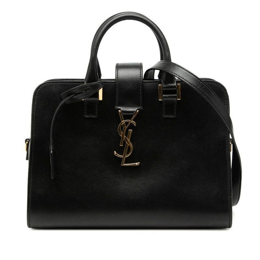 Saint Laurent Baby Cabas 2-Way Shoulder Bag Black Leather