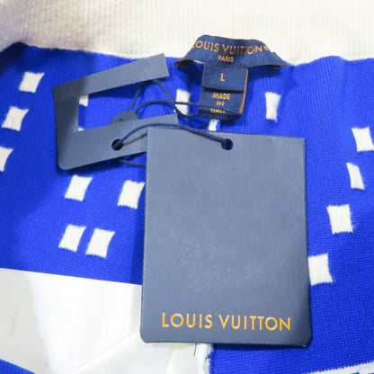 Unused 23SS Louis Vuitton Knit Shorts Chunky Stripe Logo All Over L White Blue