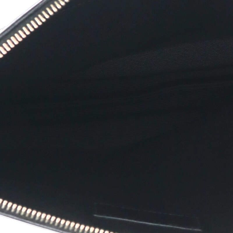 Saint Laurent Paris 397294 Skull Print Leather Cutout Canvas Clutch Bag Men's