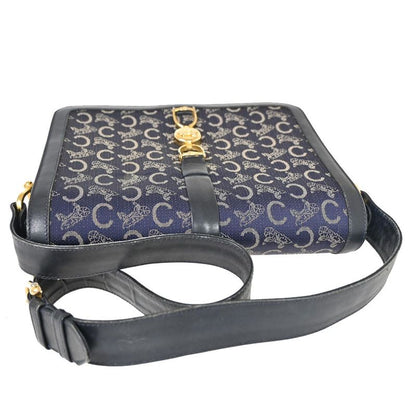 Celine Carriage One Shoulder Bag Macadam Navy Gold 60bs100