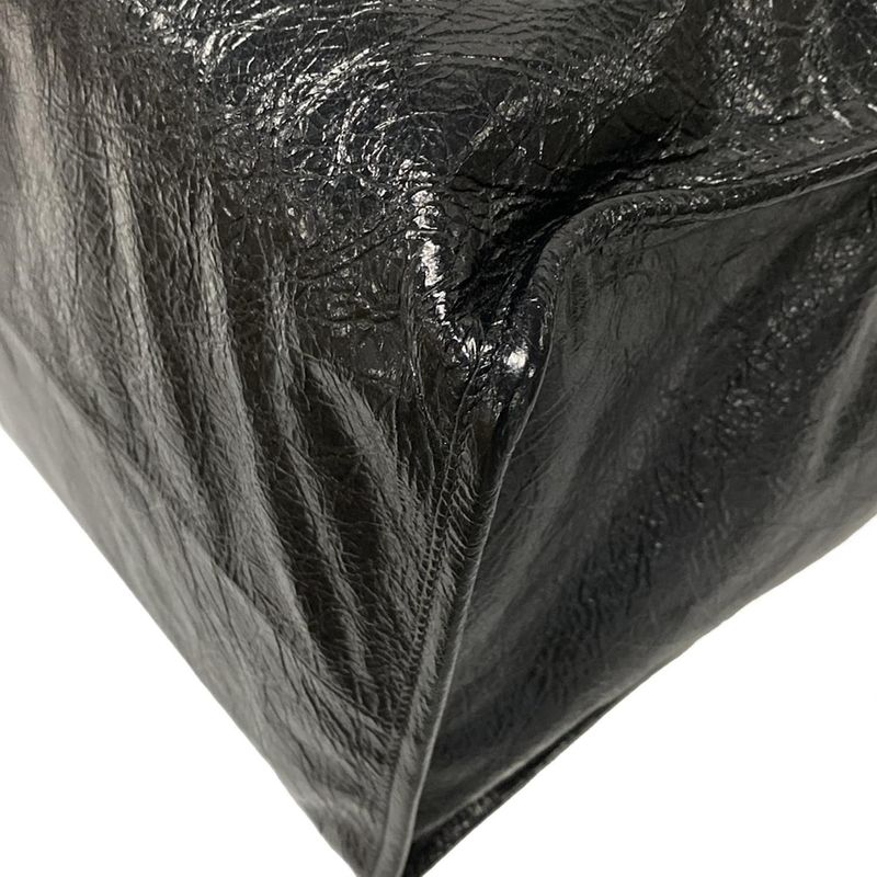 Balenciaga Tote Bag Shopper Garment Tote Bag 811607 Black Crinkled Lambskin
