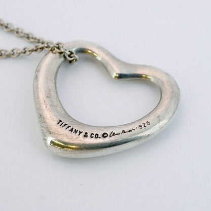 Tiffany & Co Necklace Open Heart Silver 925 Ladies
