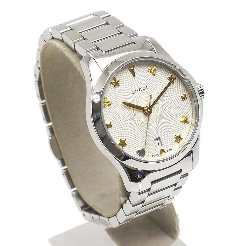 Gucci G-timeless 126.5 Ladies Quartz SS Silver Dial