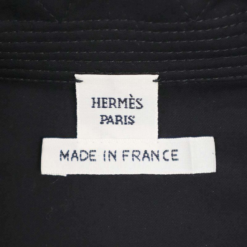 Hermes 23aw Cotton Ribbon Design Blouse Shirt 3h0601dv Black 40