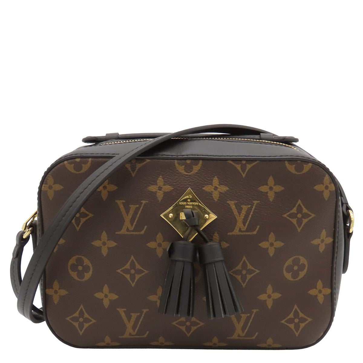 Louis Vuitton Saintonge Brown Noir Monogram Canvas Leather 2-Way Shoulder Bag