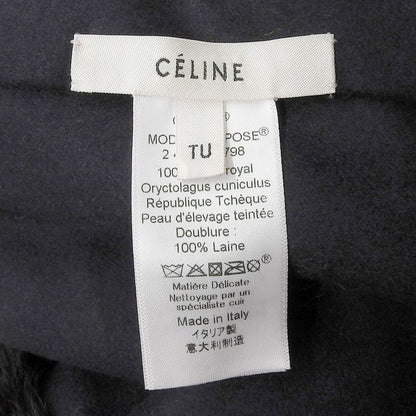 Celine 2 4b13/4798 100% Lapin Fur Neck Warmer Snood Dark Brown TU Made In