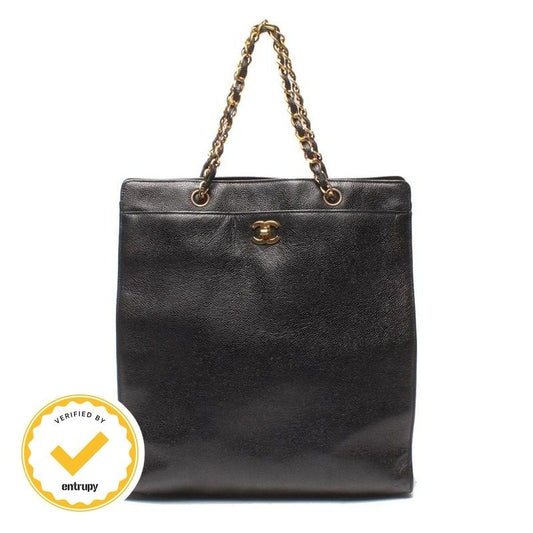 Chanel Chain Tote Gold No 5 Caviar Leather CC Logo