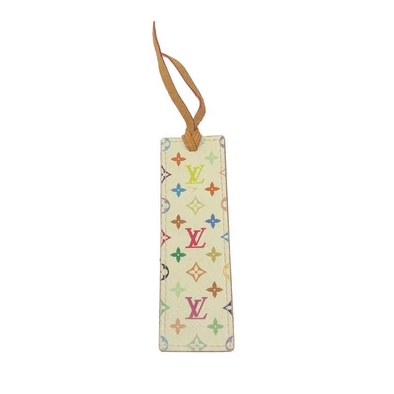 Louis Vuitton Marque Page Cadeau Monogram Bookmarker White and Camel