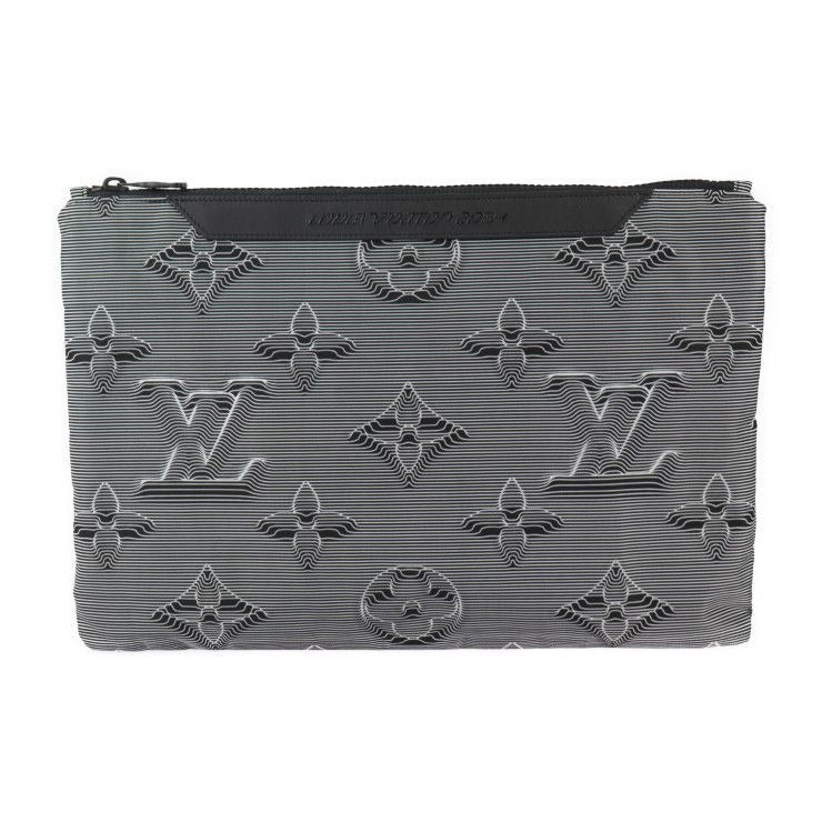 Louis Vuitton Pochette Reversible Second Bag Nylon Leather Black White