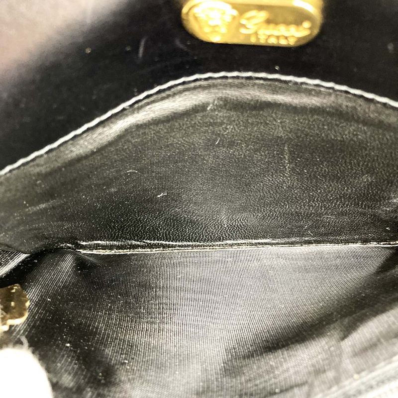 Gucci Handbag Black Leather Ladies Men Fashion Branded