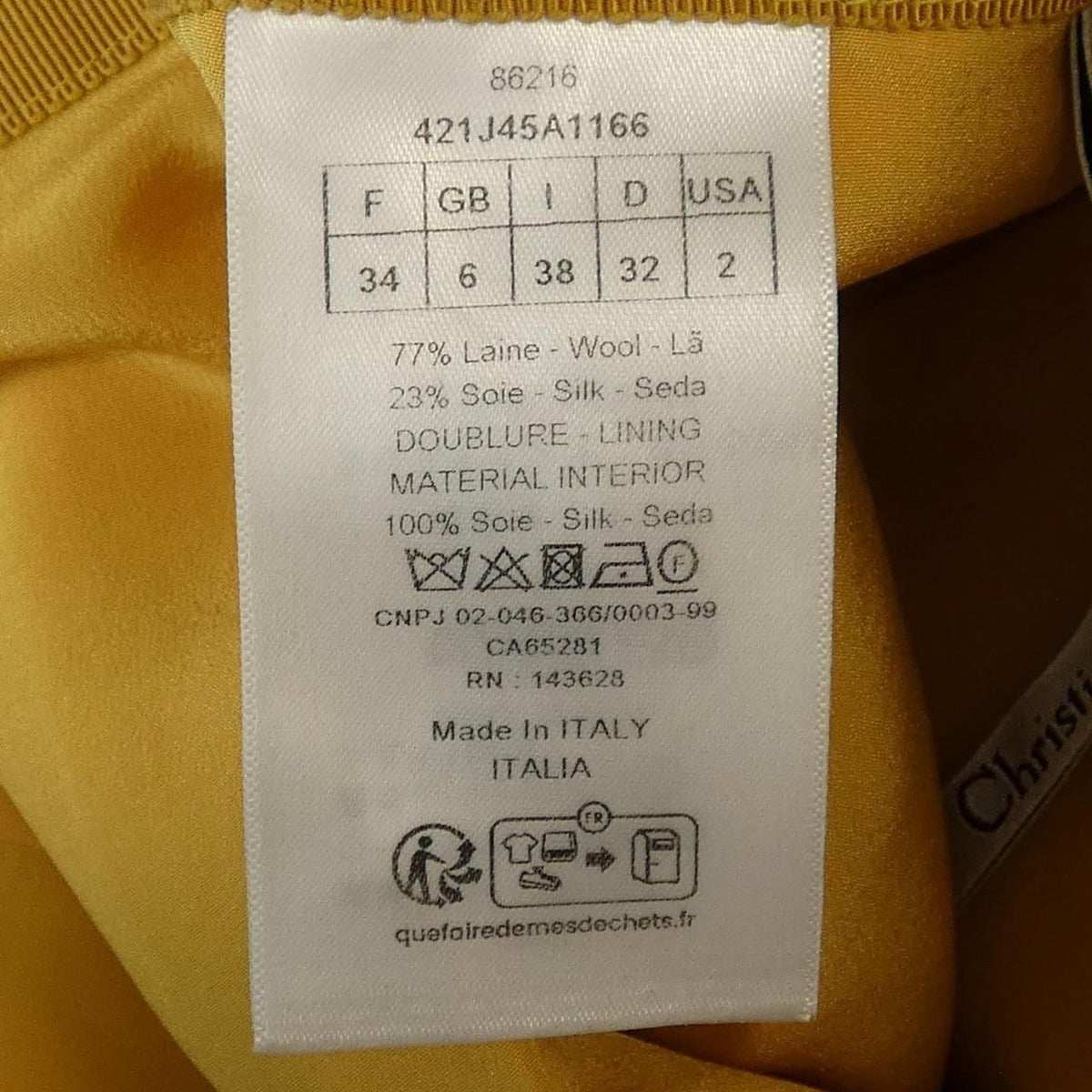 Dior Skirt Yellow 38 — view 3