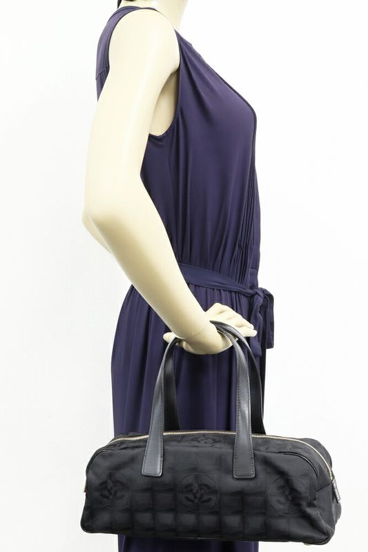 Chanel Handbag Boston Bag New Travel Line Mini Boston Nylon Calf Black A15828