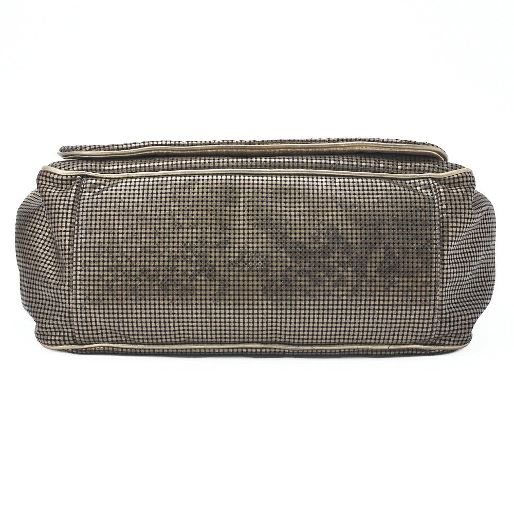 Chanel Shoulder Bag Coco Mark Full Flap Leather Gold With Silver Hardware