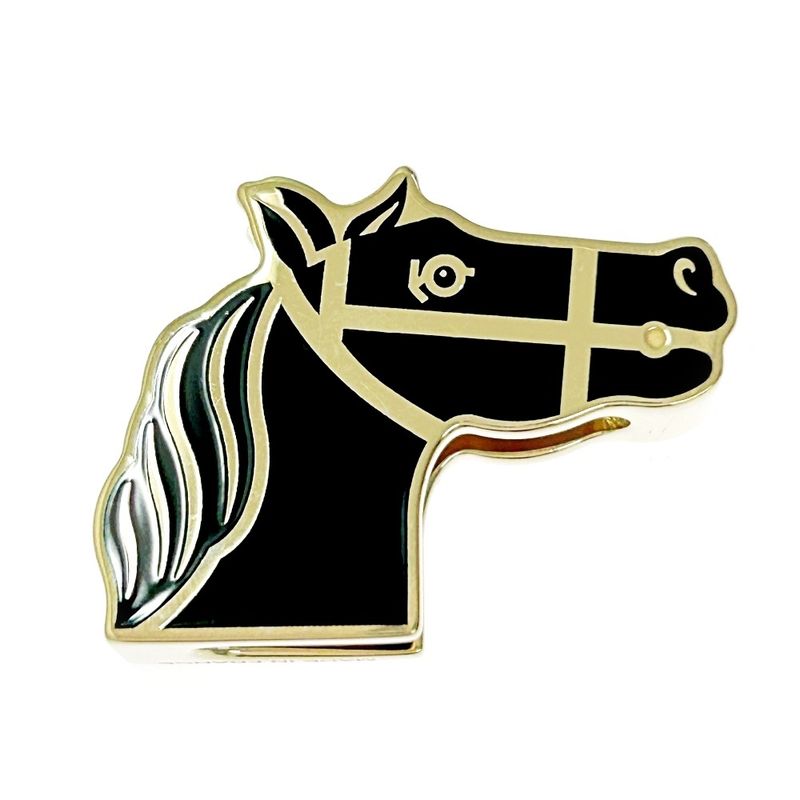 Hermes GP Cadrige Twillie Ring Scarf Ring Gold Black 324038 Scarf Ring