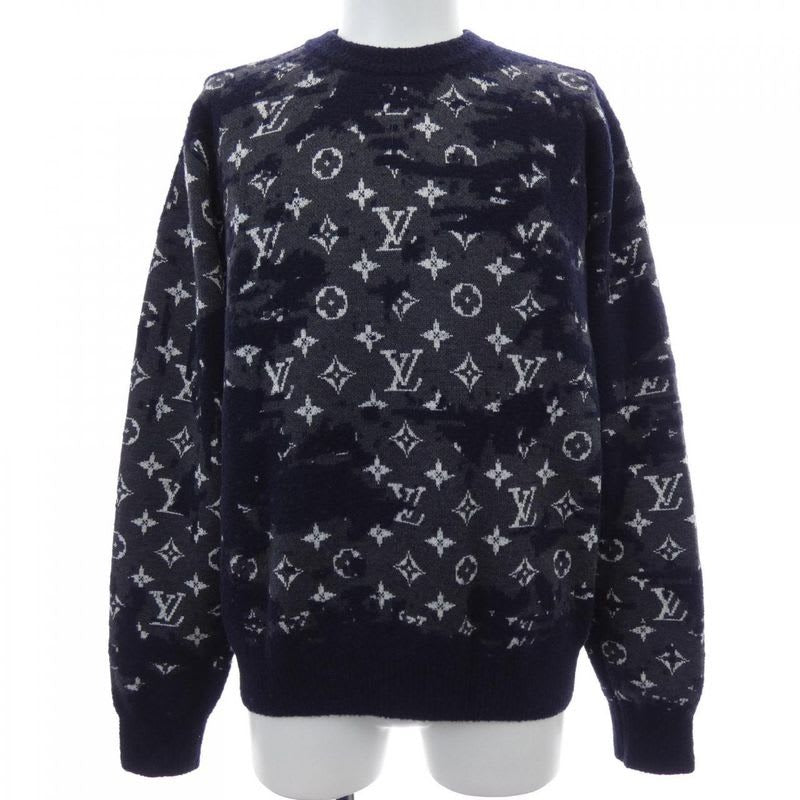 Louis Vuitton Distressed Monogram Crew Neck Hkn 03 Wzmb Knit