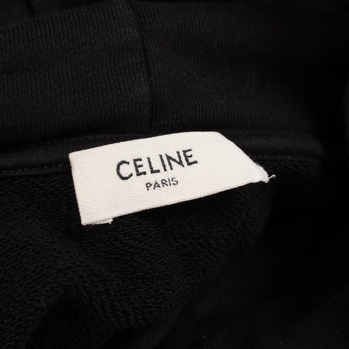 Celine Hoodie Logo Loose Black Cotton — view 3