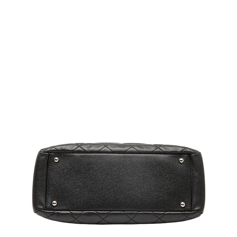 Chanel Matelasse Coco Mark Chain Tote Bag Black Caviar Skin Women's Chanel