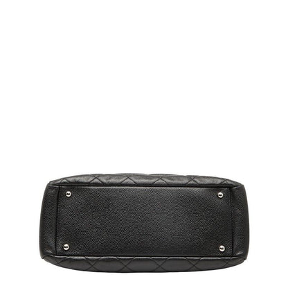 Chanel Matelasse Coco Mark Chain Tote Bag Black Caviar Skin Women's Chanel