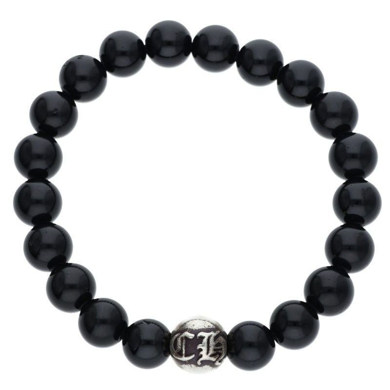 Chrome Hearts 10 mm Bead Bracelet MM Black Tourmaline