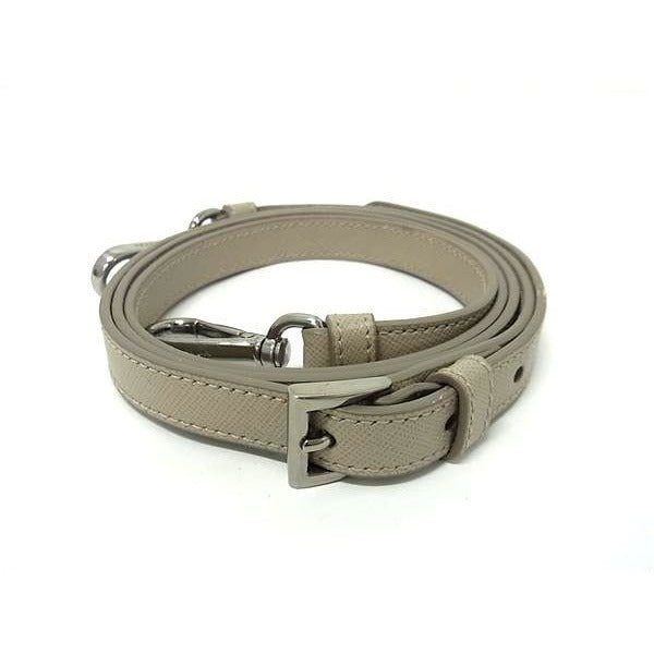 Prada Leather Bag Shoulder Strap Crossbody Gray Bj5715